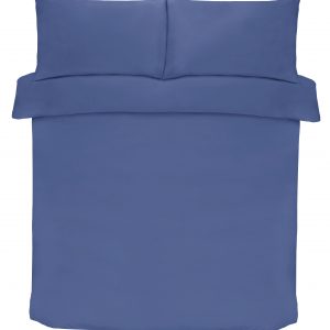 French Blue Plain Dyed Polycotton Duvet Cover Set, 50% Cotton