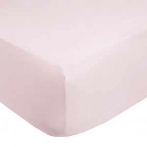 Pink Plain Dyed Polycotton Fitted Bed Sheet, 50% Cotton