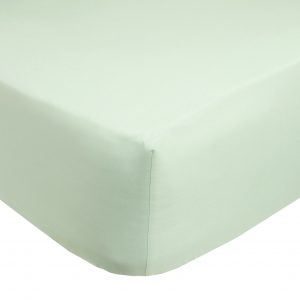 Willow Green Plain Dyed Polycotton Fitted Bed Sheet, 50% Cotton