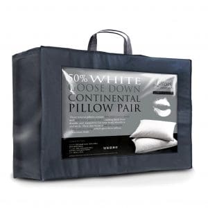 European Continental Ultimate 50% Goose Down Pair Pillows 40cm x 80cm