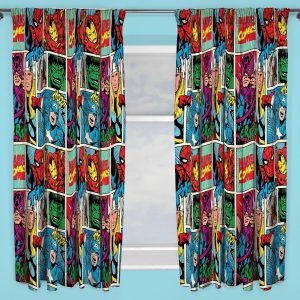 66" x 72" Marvel Comics Strike 3" Tape Pair Curtains