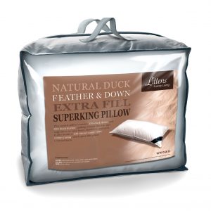 50cm x 90cm Extra Fill Super King Size Duck Feather & Down Pillow (20" x 36")