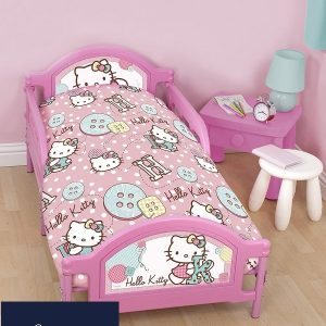 Hello Kitty Stitch Junior Cot Bed Bedding Bundle