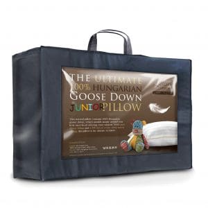 Junior Cot Bed 100% Hungarian Goose Down Pillow, Toddler 40cm x 60cm