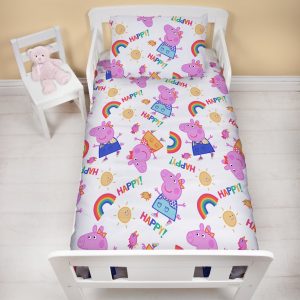 Peppa Pig Cheerful Junior Cot Bed Bedding Bundle (4 in 1)