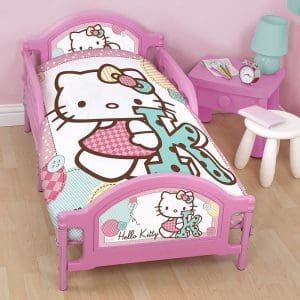 Hello Kitty Stitch Panel Junior Cot Bed Bedding Bundle