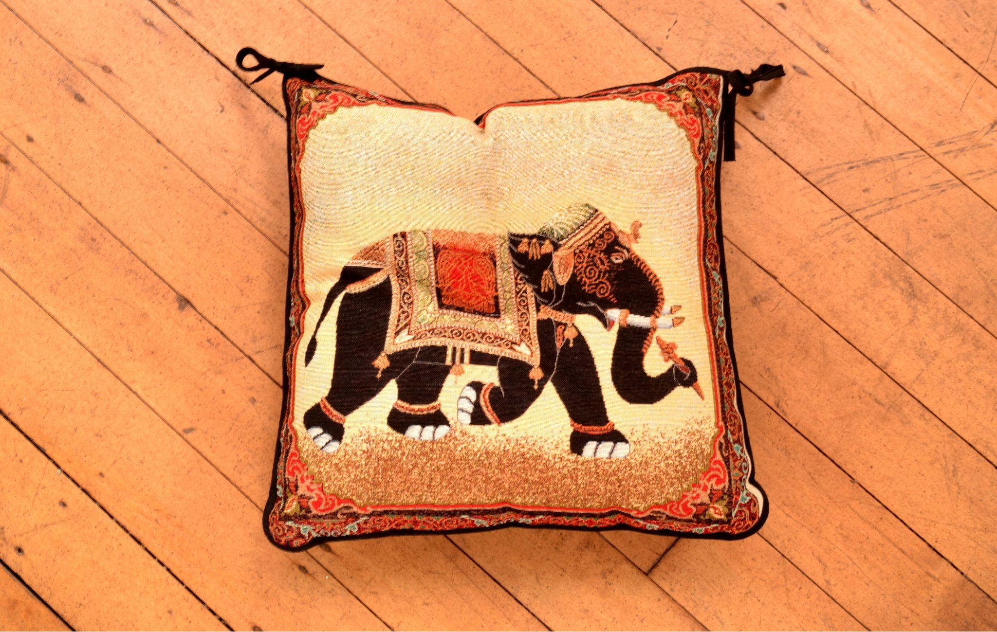 40cm x 40cm Raj Elephant Woven Tapestry Chunky Chair Seat Pad