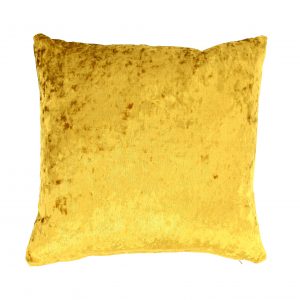 22" x 22" Ochre Yellow Crushed Velvet Shimmer Cushion Cover