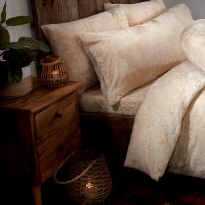 Cream Teddy Fleece Fur Soft Cosy 30cm Fitted Bed Sheet