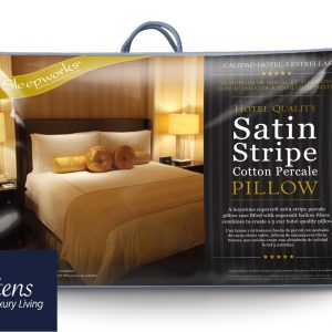 Extra Filled Hotel Quality Satin Stripe Hollowfibre Pillow, 233TC Cotton