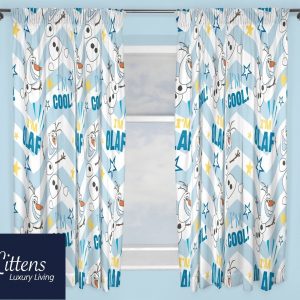 66" x 72" Disney Frozen Olaf 3" Tape Pair Curtains
