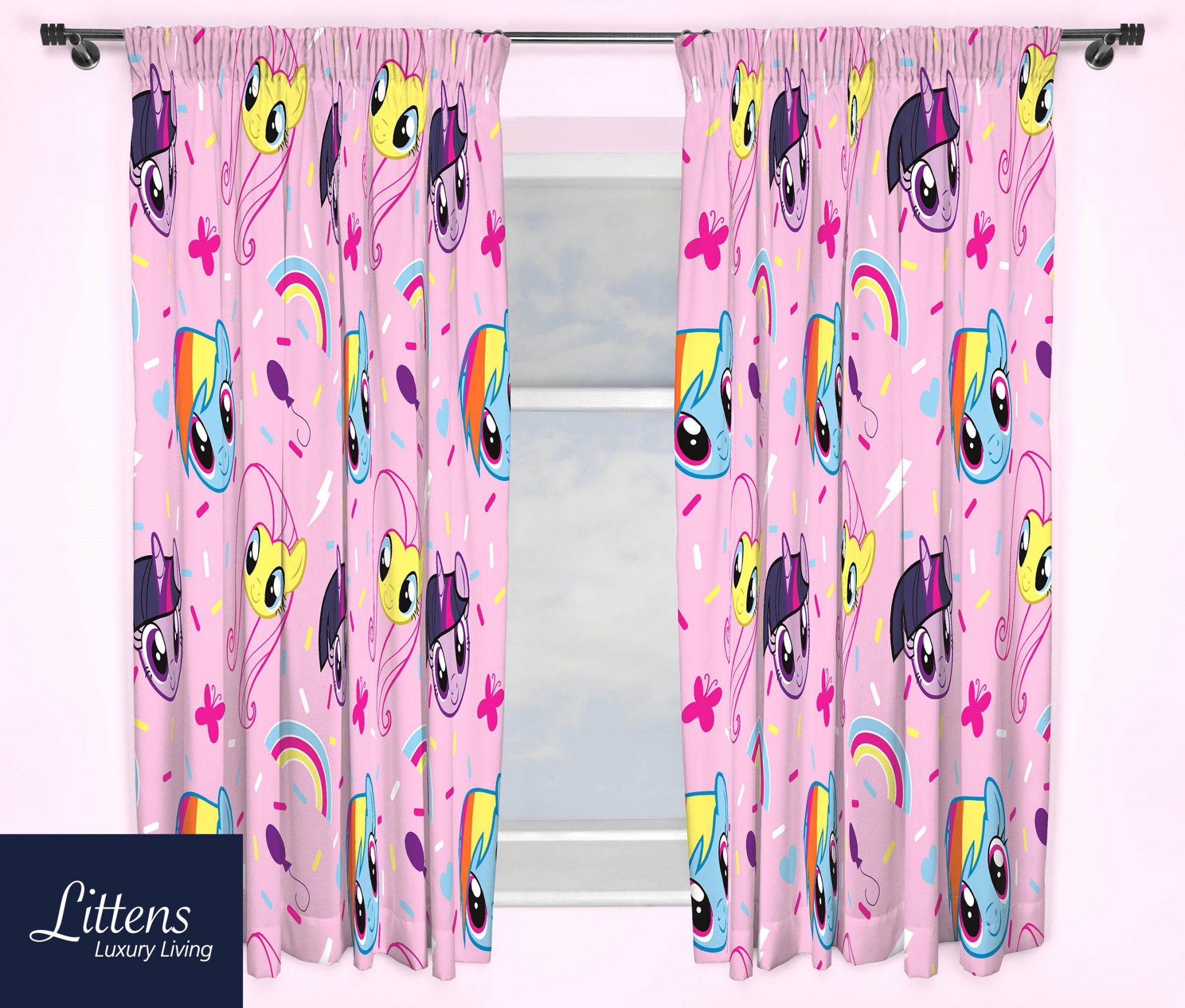 66" x 54" My Little Pony Equestria 3" Tape Pair Curtains