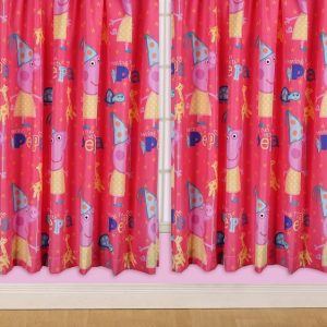 66" x 54" Peppa Pig Funfair 3" Tape Pair Curtains