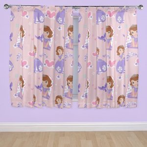 66" x 72" Disney Sofia The First Academy 3" Tape Pair Curtains