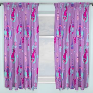 66" x 54" Trolls Glow 3" Tape Pair Curtains