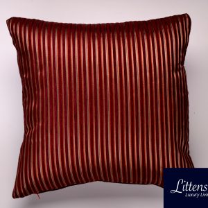 18" x 18" Red Wine Pin Stripe Chenille Cushion Cover (45cm x 45cm)