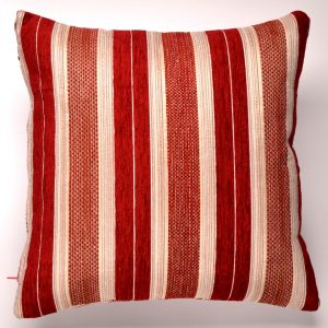18" x 18" Red Serit Stripes Lines Chenille Cushion Cover (45cm x 45cm)