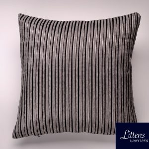 18" x 18" Silver Black Pin Stripe Chenille Cushion Cover (45cm x 45cm)