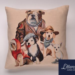 18" x 18" Dogs Gang Woven Tapestry Cushion Cover (45cm x 45cm)