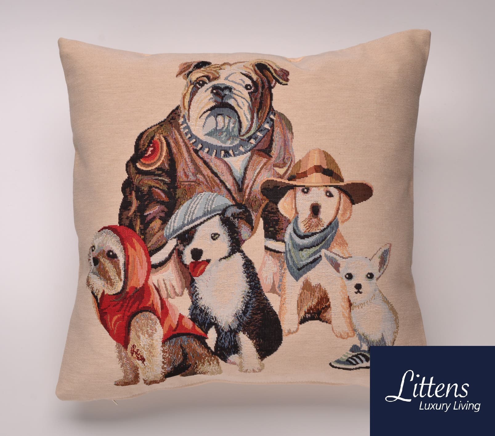 18" x 18" Dogs Gang Woven Tapestry Cushion Cover (45cm x 45cm)