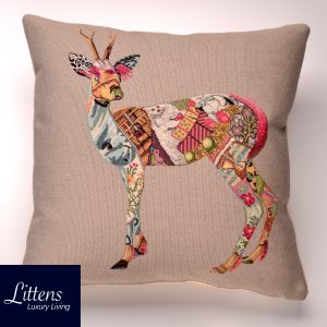 18" x 18" Grey Funky Deer Woven Tapestry Cushion Cover (45cm x 45cm)