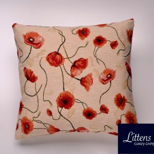 18" x 18" Red Poppies Woven Tapestry Cushion Cover (45cm x 45cm)