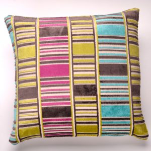 18" x 18" Cool Murthle Stripes Velvet Cushion Cover (45cm x 45cm)