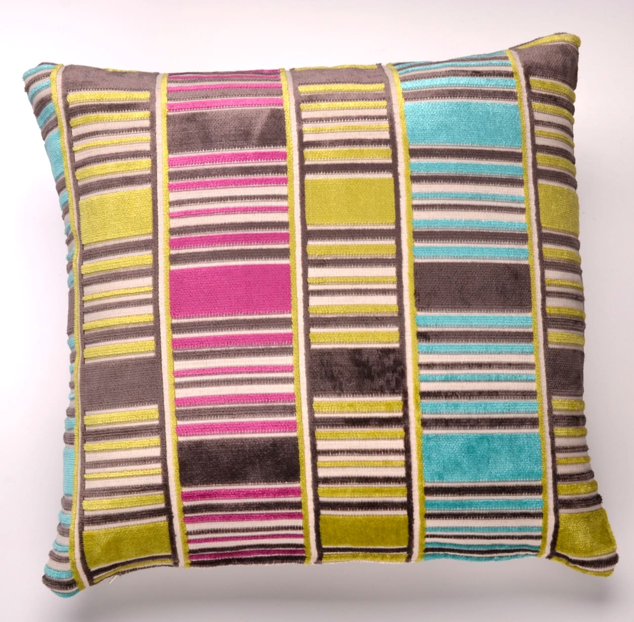 18" x 18" Cool Murthle Stripes Velvet Cushion Cover (45cm x 45cm)