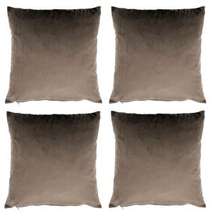 4 x 18" x 18" Chocolate Plain Matte Velvet Cushion Cover (45cm x 45cm)