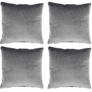 4 x 18" x 18" Slate Grey Plain Matte Velvet Cushion Cover (45cm x 45cm)