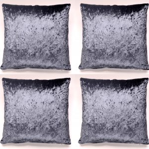4 x 18" x 18" Midnight Blue Crushed Velvet Shimmer Cushion Cover