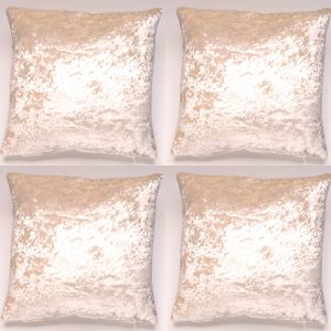 4 x 22" x 22" Pearl Cream Crushed Velvet Shimmer Cushion Cover