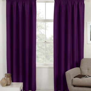 Aubergine Thermal Room Darkening 3" Tape Pair Curtains