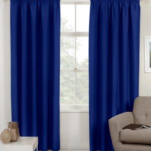 Blue Thermal Room Darkening 3" Tape Pair Curtains