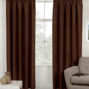 Chocolate Thermal Room Darkening 3" Tape Pair Curtains