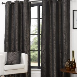 Coco Brown Africa Animal Eyelet Ring Top Pair Curtains