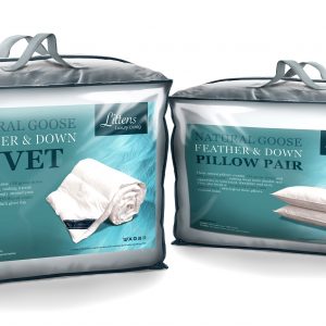 Double Bed Size Goose Feather & Down Duvet Quilt & 2 Pillows