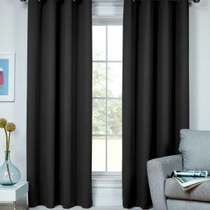 Slate Grey Thermal Room Darkening Eyelet Ringtop Pair Curtains