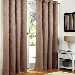 Mink Embossed Blackout Eyelet Ring Top Pair Curtains