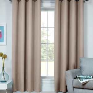 Natural Thermal Room Darkening Eyelet Ringtop Pair Curtains