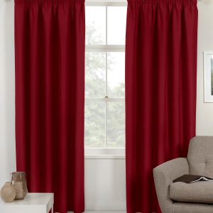 Red Thermal Room Darkening 3" Tape Pair Curtains