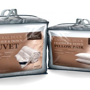 Single Bed Size Duck Feather & Down Duvet Quilt & 2 Pillows