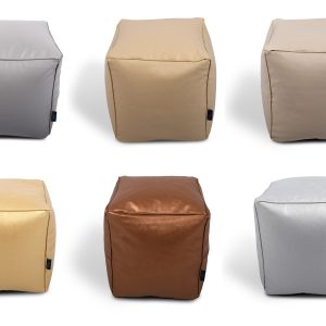 Faux Leather Cube Footstool Ottoman Pouffe Bean Bag