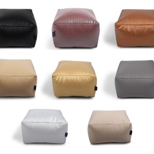 Faux Leather Square Footstool Ottoman Pouffe Bean Bag