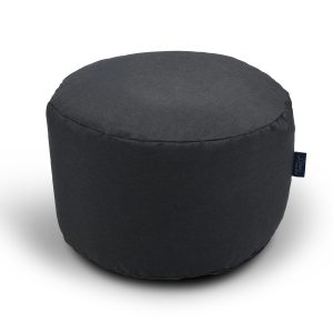 Linen Look Round Footstool Ottoman Bean Bag Pouffe