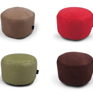 Faux Suede Round Footstool Ottoman Pouffe Bean Bag