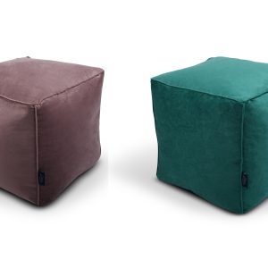 Velvet Cube Bean Bag, Footstool Ottoman Pouffe