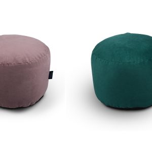 Velvet Round Footstool Bean Bag, Ottoman Pouffe