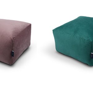Velvet Square Footstool Bean Bag, Ottoman Pouffe