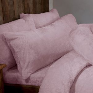 Blush Body Bolster Teddy Fleece Fur Long Pillowcase